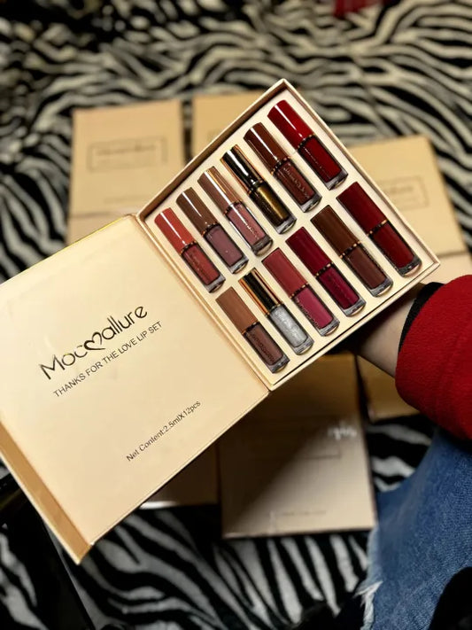 12 Pcs High Pigmented Lip Gloss Set - Bold Coverage