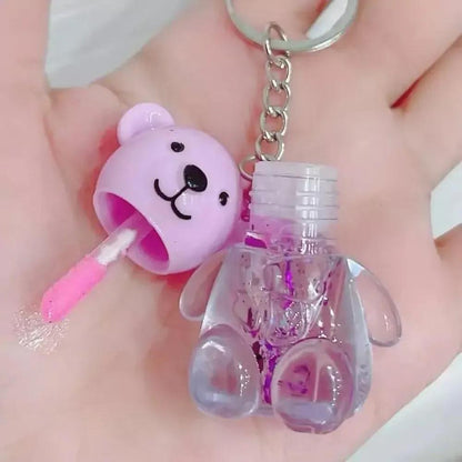 Teddy Bear Moisturizing Lip Oil With Key Chain, Pack Of 3