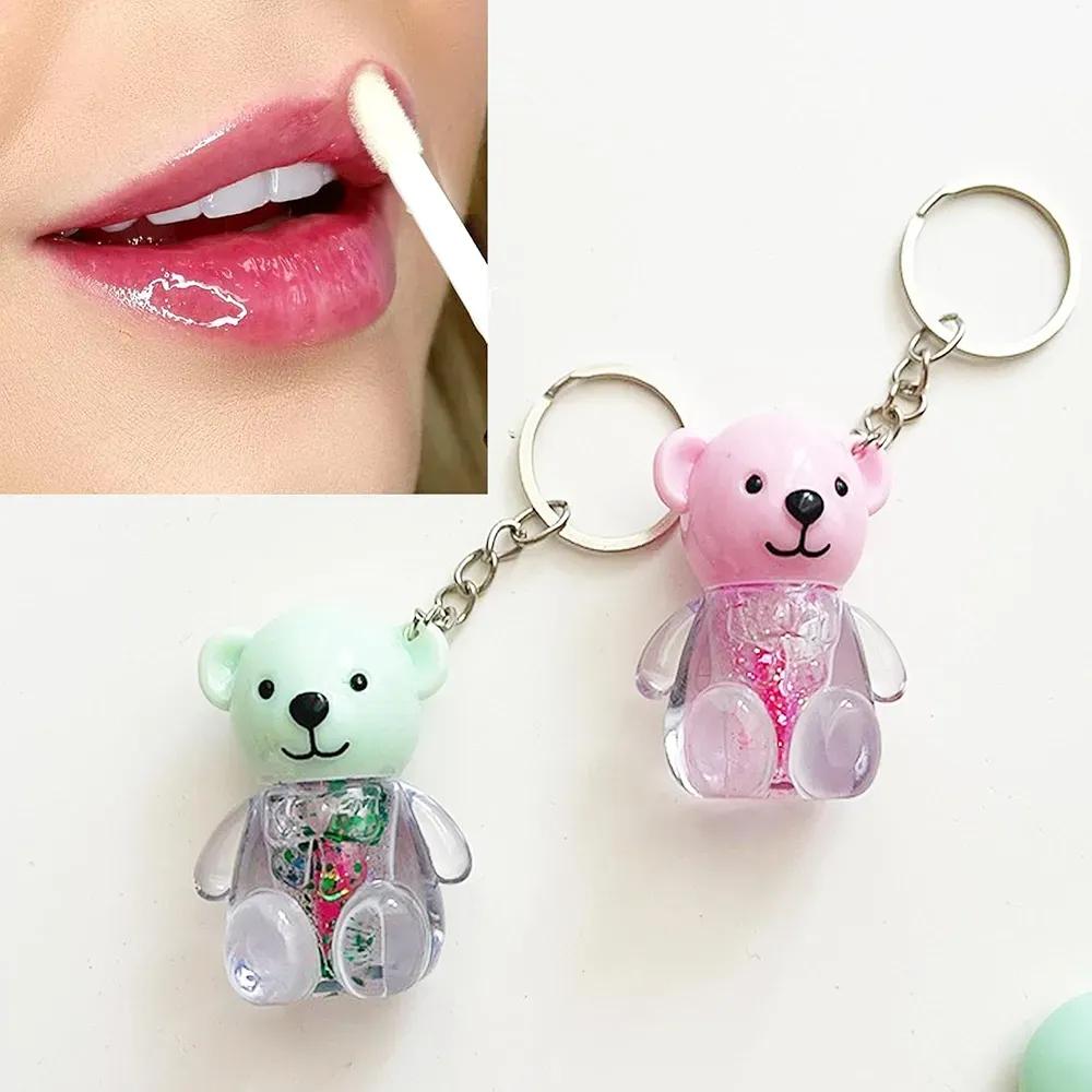 Teddy Bear Moisturizing Lip Oil With Key Chain, Pack Of 3