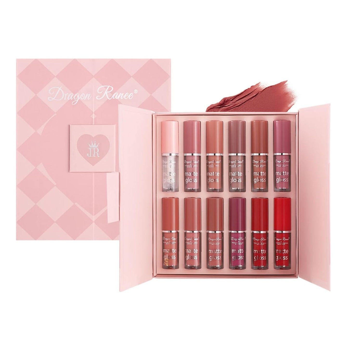 12 Pcs Multicolor Lip Gloss Set - Cool Undertone with Matte Finish