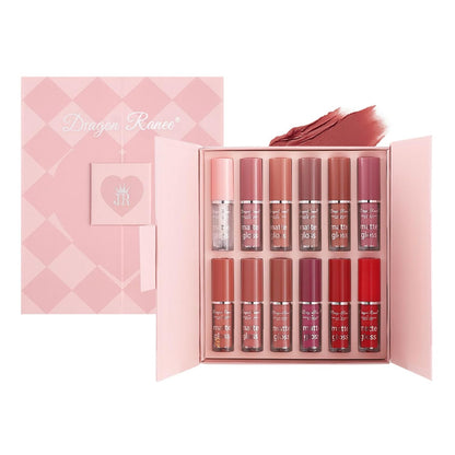 12 Pcs Multicolor Lip Gloss Set - Cool Undertone with Matte Finish