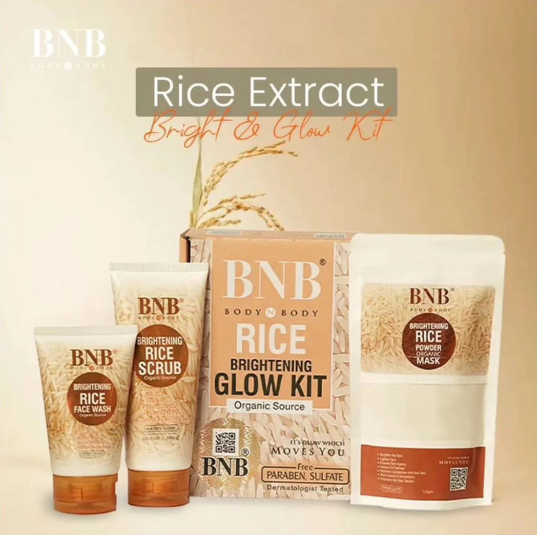 BNB Rice Extract Facial Kit For Bright & Glowing Skin - Body N Body
