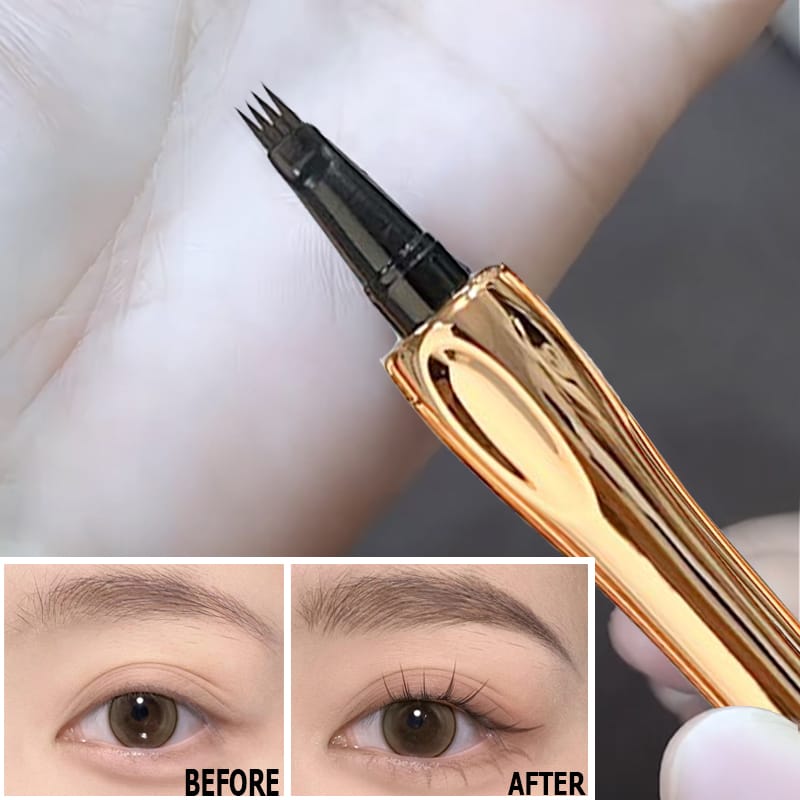 4-Point Tattoo Brow Pen – Eyebrow Pencil for Natural Look, Black | 4-Tip Tattoo Eyebrow Pen