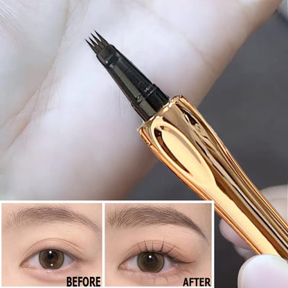 4-Point Tattoo Brow Pen – Eyebrow Pencil for Natural Look, Black | 4-Tip Tattoo Eyebrow Pen