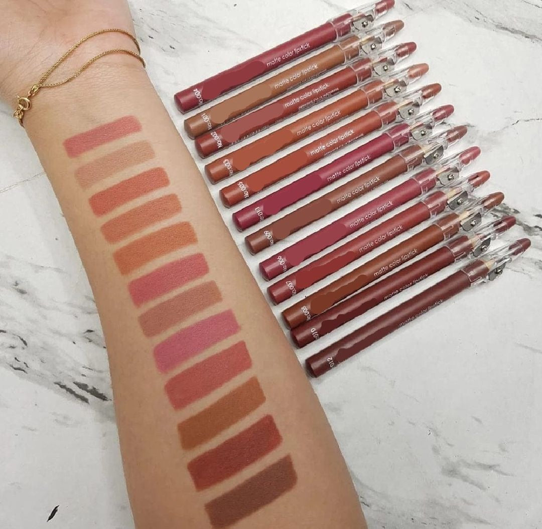 Flormar Waterproof Lip Pencil Set of 12 – Original Long Lasting Smudge Proof Lip Liners with 12 Premium Shades for Perfect Lips