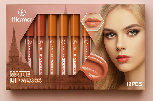 Nude Shades High Pigmented Creamy Long-Lasting Glosses – Set of 12