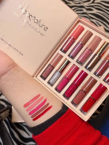 12 Pcs High Pigmented Lip Gloss Set - Bold Coverage