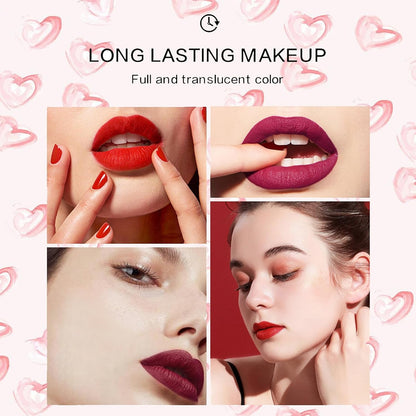 12 Pcs Multicolor Lip Gloss Set - Cool Undertone with Matte Finish