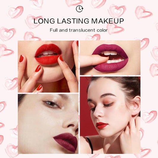 12 Pcs Multicolor Lip Gloss Set - Cool Undertone with Matte Finish