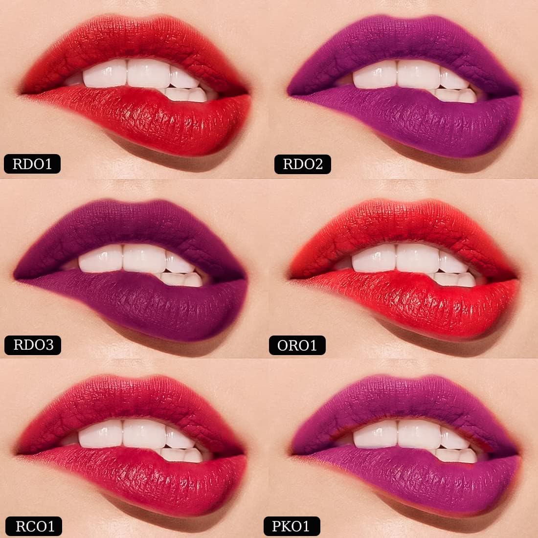 Hydrating Lip Tint - Glossy Finish | 6 Pcs Velvet Smooth Liquid Tint in Shades of Pink and Red