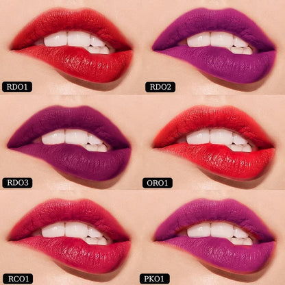 Hydrating Lip Tint - Glossy Finish | 6 Pcs Velvet Smooth Liquid Tint in Shades of Pink and Red