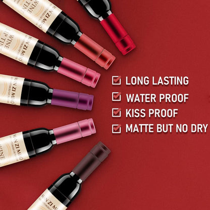 Hydrating Lip Tint - Glossy Finish | 6 Pcs Velvet Smooth Liquid Tint in Shades of Pink and Red