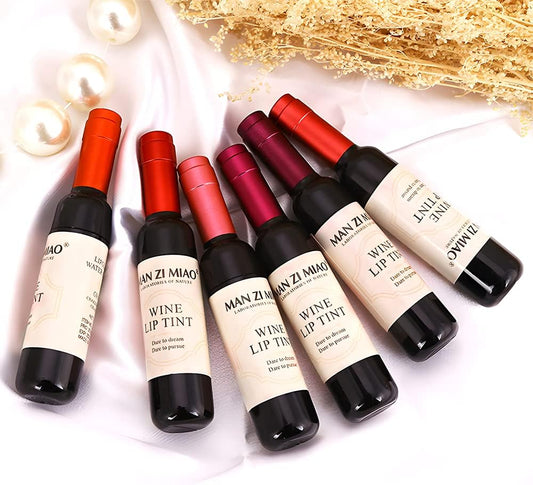 Hydrating Lip Tint - Glossy Finish | 6 Pcs Velvet Smooth Liquid Tint in Shades of Pink and Red
