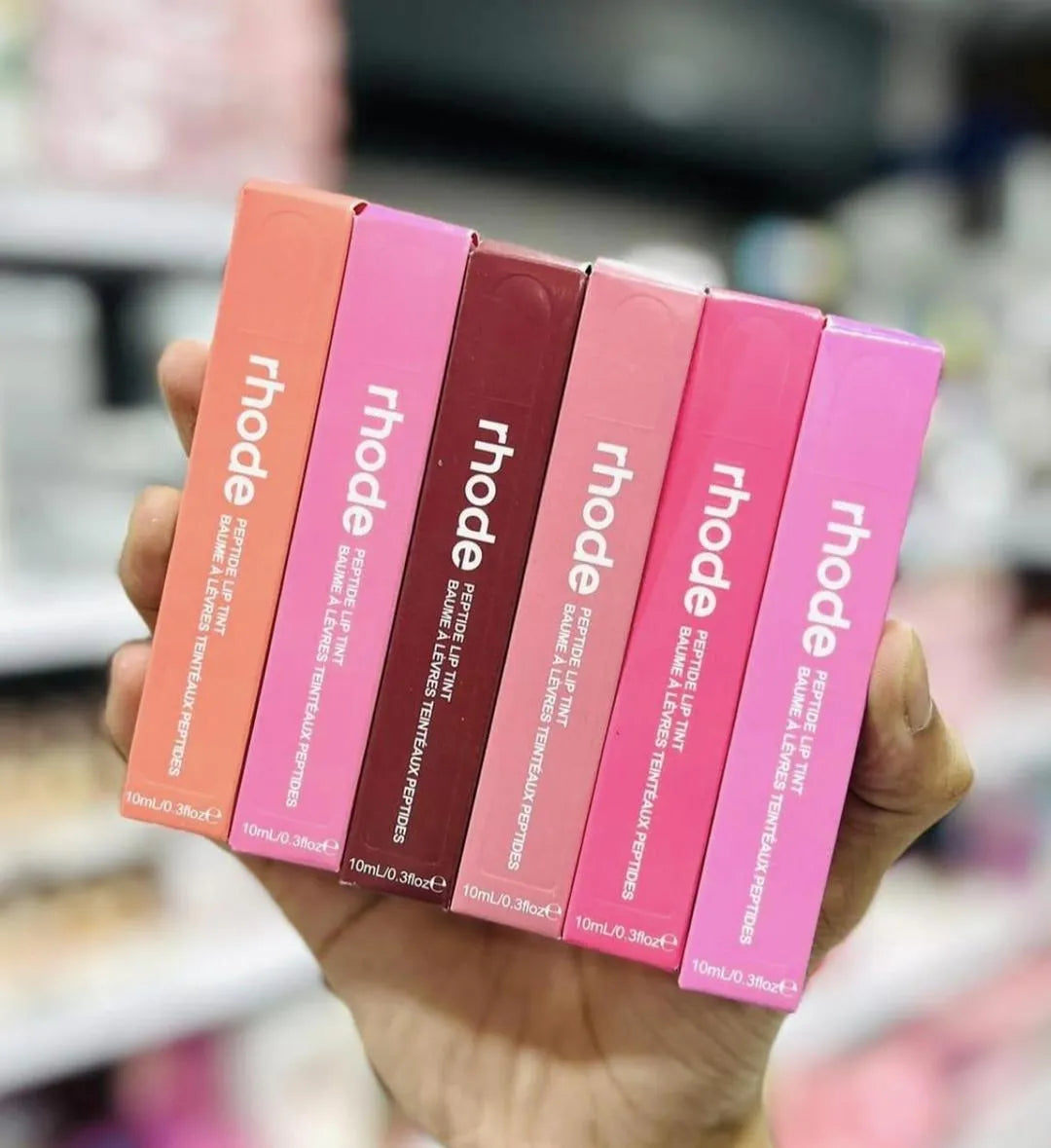 6 Pcs RHODE Cool Undertone Glossy Finish Lip Gloss - Multicolor Collection