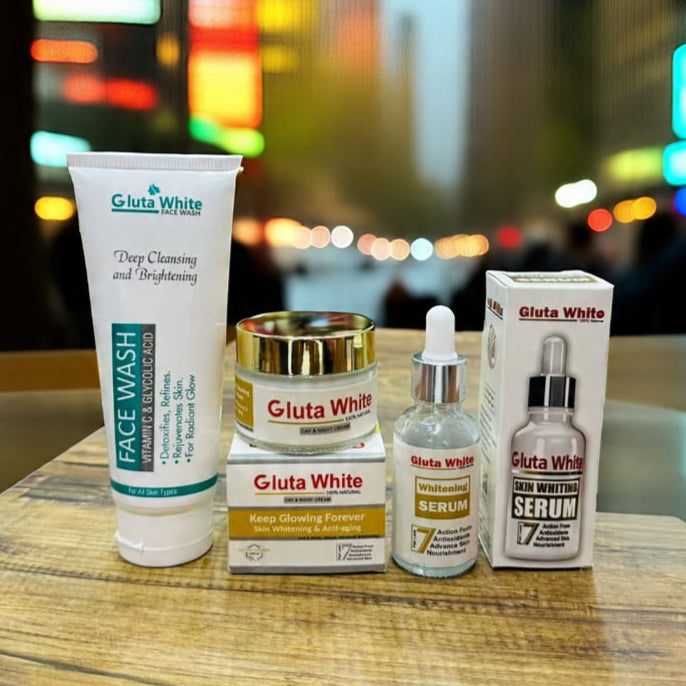 Glutta White Serum Night Cream Face Wash ( Hot Deal Pack Off 3 ) Brighten. Hydrate. Glow – Naturally Radiant Skin